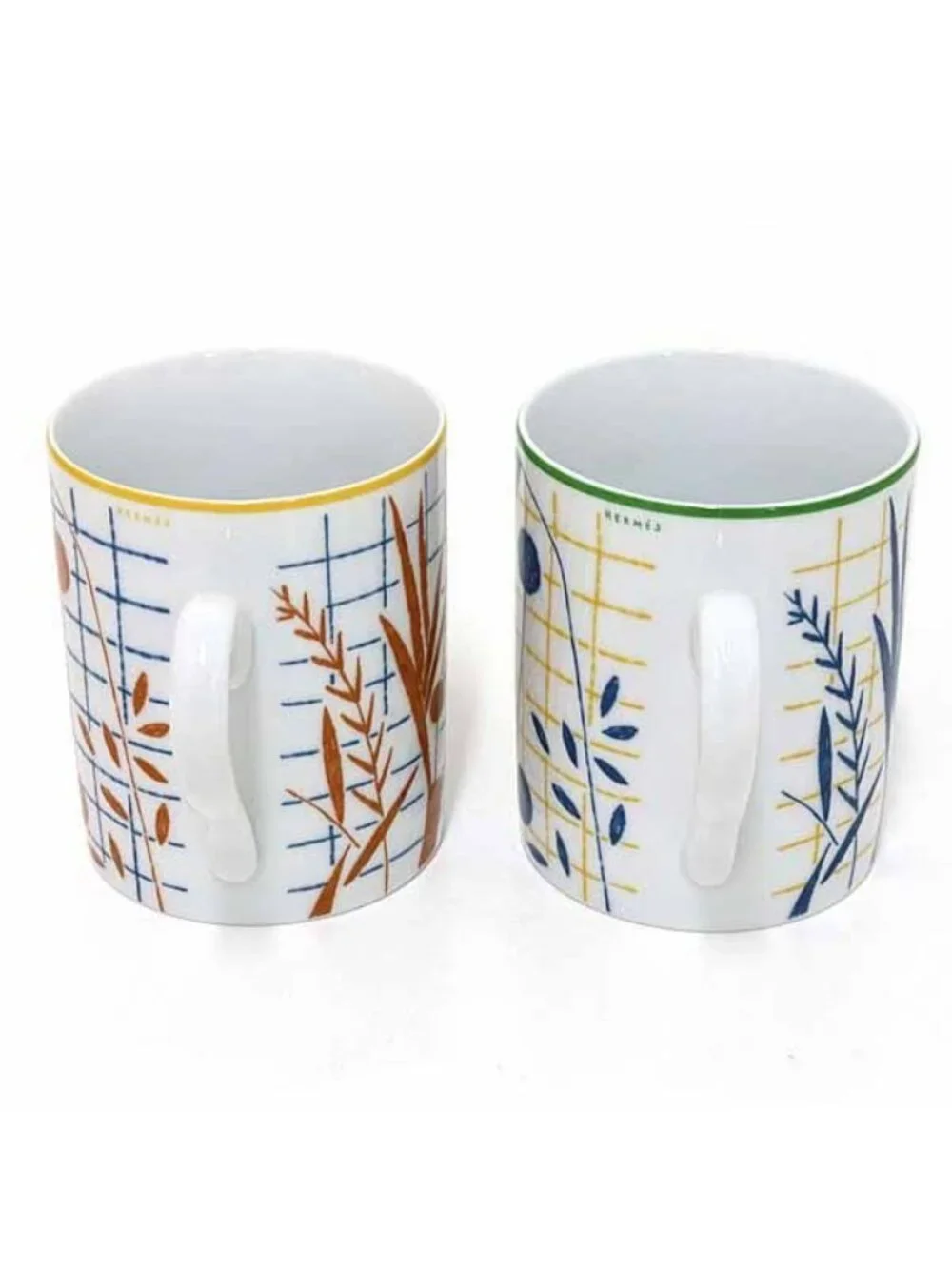Hermes Mug <walk In The Garden> Set Of 2 Mugs Porcelain P Blue
